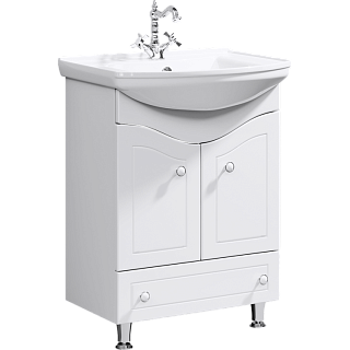 Тумба с раковиной напольная Aqwella Franchesca 65см Белый Фото 1