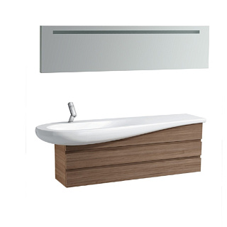 Комплект мебели Laufen ALESSI ONE 160 см орех (тумба, раковина, зеркало) Фото 1