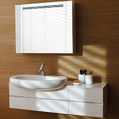 Комплект мебели Laufen ALESSI ONE 120 см белый (тумба, раковина, зеркало)