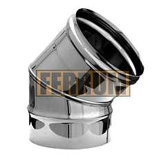 Колено Ferrum 45 (430/0,5 мм) Ф100 (1/4)