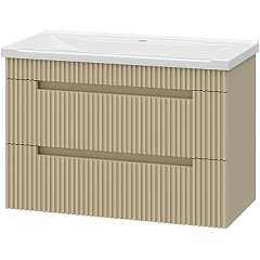 Тумба подвесная с раковиной Brevita (Бревита) Ариана 80 капучино (эмаль) 2 ящ.