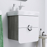 Тумба с раковиной подвесная Aqwella Alicante 55см Дуб седой, белый Фото 5