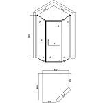 Душевой уголок Agger A03 090MCR/G 90х90, матовое стекло Фото 3