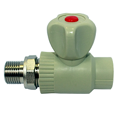 Кран для радиатора 20х1/2" прямой серый PPR