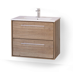 Тумба подвесная с раковиной Raval Frame 75 Дуб трюфель