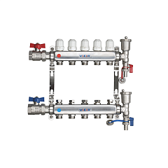 Группа коллекторов с расход. Vieir 10-вых нерж. с кранами VR113-10