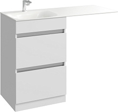 Тумба с раковиной напольная Aqwella Forma 115 для установки над стир. машинкой с двумя ящиками левая