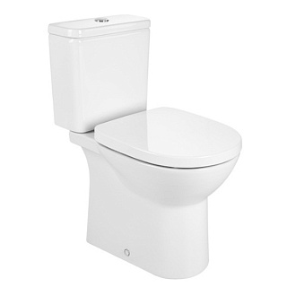 Унитаз-компакт Roca DEBBA Round безободковый, двойной выпуск + сиденье микролифт Фото 1