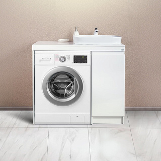 Тумба с раковиной Alavann Soft 100 (правая) белая Фото 1