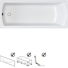 Ванна акриловая 1Marka MODERN 170х70 (в компл. экран, каркас)
