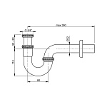 Сифон для раковины Alca Plast А432 U-образный латунь/хром Фото 2