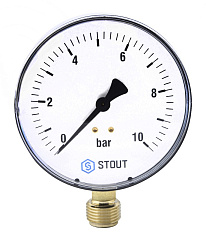 Манометр радиальный Dn 80 мм (10 бар, 1/2") Stout 