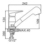 Смеситель для кухни Ledeme 6013L с лейкой																																														 Фото 10