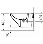 Биде подвесное Duravit DuraStyle 370х540 с переливом, 1 отв. Фото 3