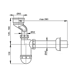 Сифон для писсуара с манжетой Alca Plast А45А Фото 2
