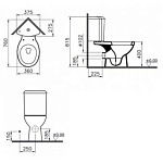 Унитаз-компакт угловой VitrA  Arkitekt + сиденье микролифт Фото 5