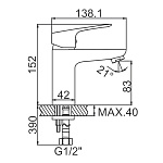 Смеситель для умывальника Ledeme 1049L Фото 2