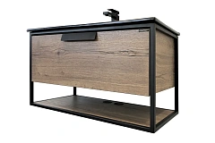 Тумба Comforty Бонн 90  дуб темный с раковиной Quadro 90