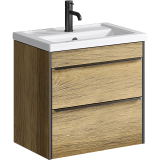 Тумба с раковиной подвесная Aqwella Fargo 60см Дуб балтийский Фото 1