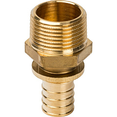 Переходник с наружной резьбой 25х1 STOUT  для труб из сшитого полиэтилена аксиальный