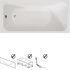 Ванна акриловая Радомир Прованс 170х75 ( в компл. экран, каркас, слив-перелив)
