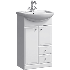 Тумба с раковиной напольная Aqwella Barcelona 55см Белый