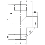 Тройник Ferrum 90 (430/0,5 мм) Ф120 Фото 2