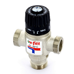 Клапан т/с UNI-FITT Н 1" 35-60 С, смешение боковое 