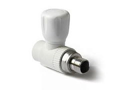 Кран шаровой для радиатора прямой 20х1/2" (50/25) Pro Aqua БЕЛЫЙ