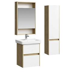 Комплект мебели для ванной Aqwella City 50 Дуб Балтийский, белый