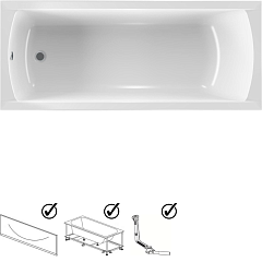 Ванна акриловая 1Marka MODERN 170х70 (в компл. экран, каркас, слив-перелив)