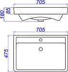 Тумба с раковиной подвесная Aqwella Neo 70см Белый Фото 6