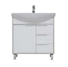 Тумба с раковиной Акватон Рико 80 белый/ясень фабрик