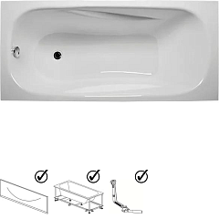 Ванна акриловая 1MarKa Classic 170x70 (в компл. экран, каркас, слив-перелив)