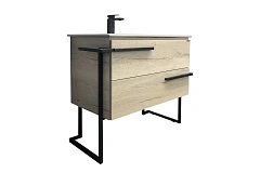 Тумба Comforty Дюссельдорф-90 дуб дымчатый с раковиной COMFORTY 9090EL