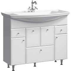 Тумба с раковиной напольная Aqwella Barcelona 105см Белый