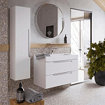 Тумба с раковиной подвесная Aqwella Cube 90см Белый Фото 3