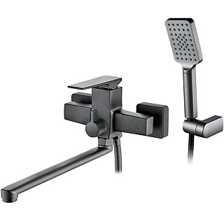 Смеситель для ванны и умывальника Ledeme 2278U графит Фото 1