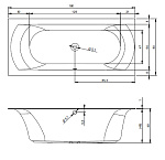 Акриловая ванна Riho Linares 180х80(чаша,ножки) Фото 5