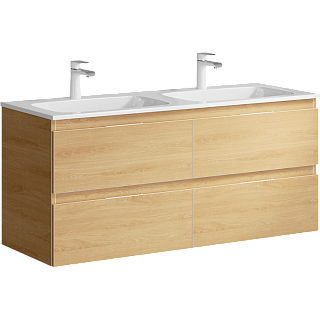 Тумба с раковиной подвесная Aqwella Accent 120см Дуб золотой Фото 1