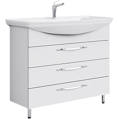 Тумба с раковиной напольная Aqwella Allegro 105см Белый