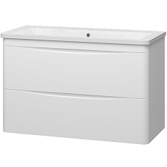 Тумба напольная с раковиной Мисти Атлантик 100 белая 2 ящ.