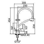 Смеситель для кухни с гибким изливом Ledeme 4855A-9L со встроенным фильтром  Фото 2