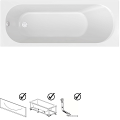 Ванна акриловая Тритон Про Оникс 170х70 (в компл. экран, каркас, слив-перелив)