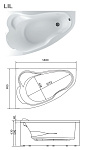 Ванна акриловая Marka One LiL 140x90 правая (в компл. экран, каркас, слив-перелив) Фото 5
