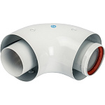 Отвод коаксиальный 90 DN60/100 п/м Stout (уплот. и хомут в ком.)  Фото 2