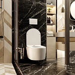 Унитаз подвесной безободковый Wave Solo с сиденьем микролифт Фото 5