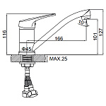 Смеситель для кухни Ledeme 4513-2L Фото 2