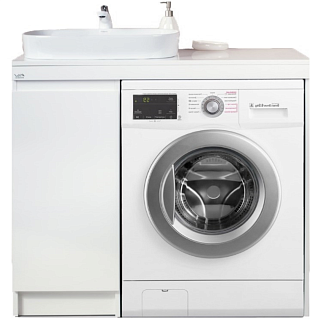 Тумба с раковиной Alavann Soft 100 (левая) белая Фото 1