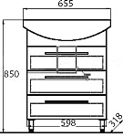 Тумба с раковиной напольная Aqwella Allegro 65см Белый Фото 4